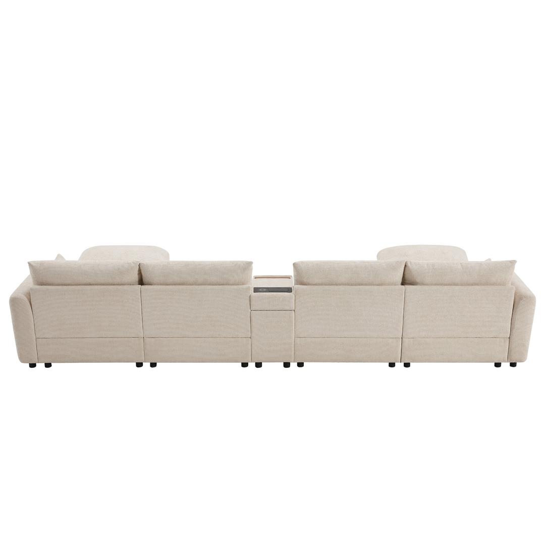Buy farmhouse furniture Valletta Grande Gray U-Shape Modular Contemporary sofa Mediterranean U-Shape Sofa - Modern Cottage Farmhouse Furniture