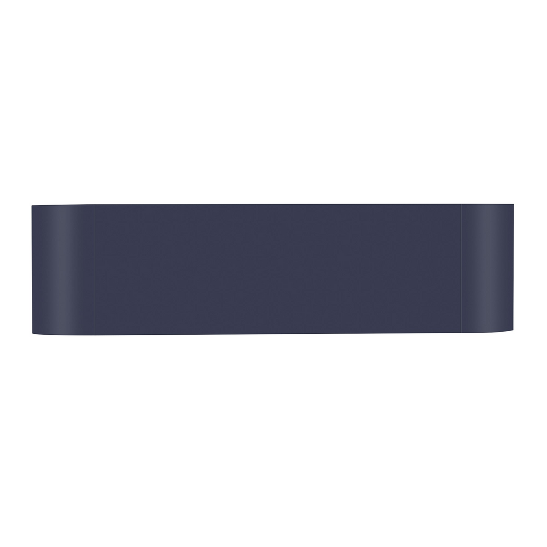 Buy farmhouse furniture Navy Blue 4-Door Curved Corner Wavy Door Panel Cabinet with Adjustable Shelves for Home - Modern Cottage Farmhouse Furniture