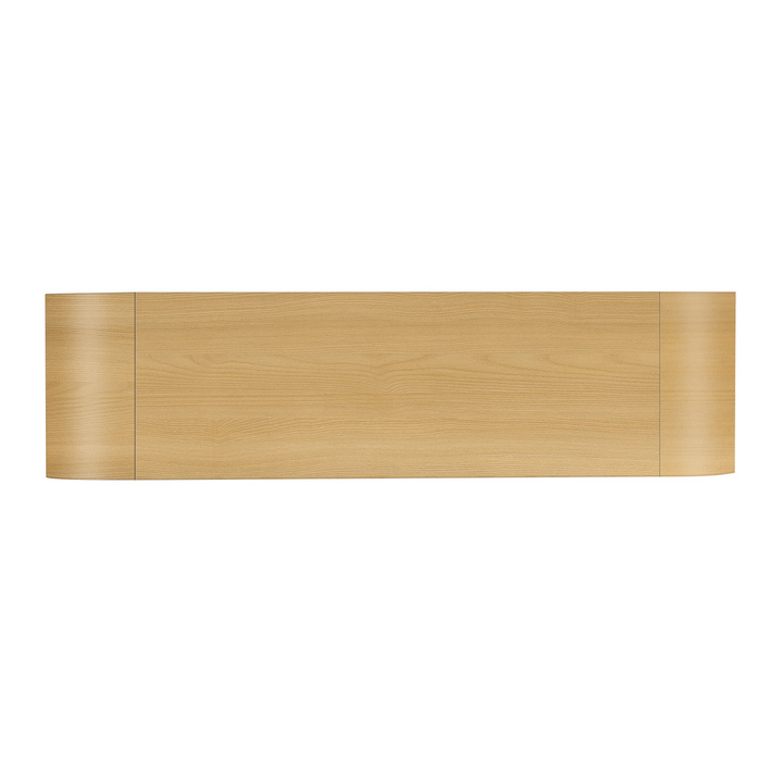 Buy farmhouse furniture Navy Blue 4-Door Curved Corner Wavy Door Panel Cabinet with Adjustable Shelves for Home - Modern Cottage Farmhouse Furniture