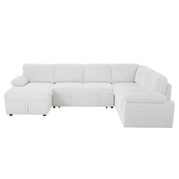 Buy farmhouse furniture Oversized Modular Storage Sectional Corduroy Upholstered Deep Seat Convertible Sofa - Modern Cottage Farmhouse Furniture