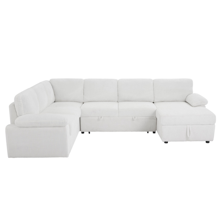 Buy farmhouse furniture Oversized Modular Storage Sectional Corduroy Upholstered Deep Seat Convertible Sofa - Modern Cottage Farmhouse Furniture