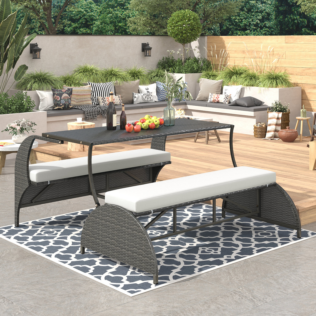 Buy farmhouse furniture Versatile Outdoor Loveseat Convertible to Four Seats &amp; Table - Ideal for Gardens, Lawns, and Patios - Modern Cottage Farmhouse Furniture