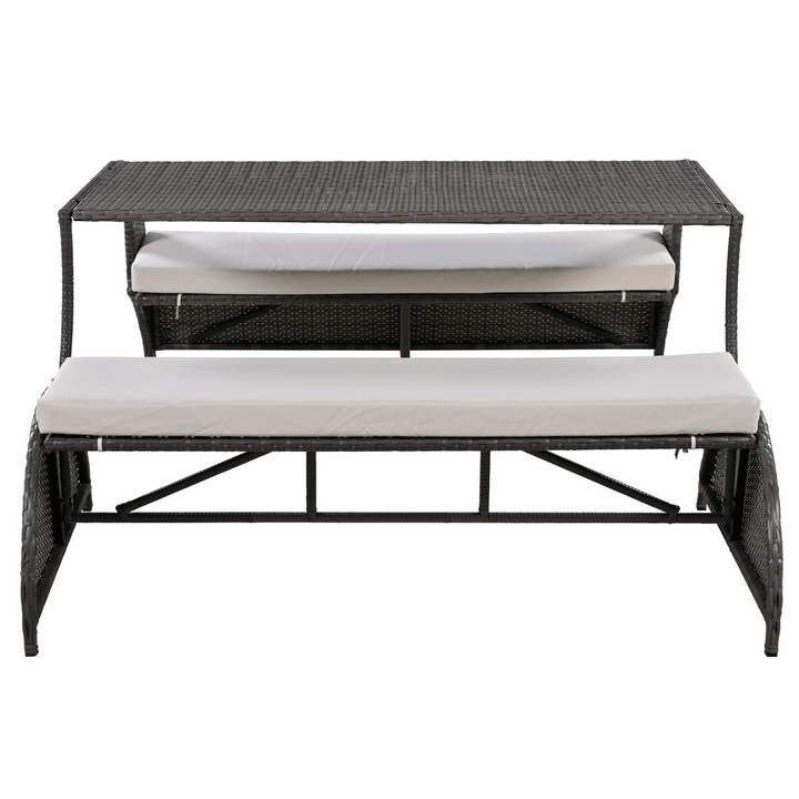 Buy farmhouse furniture Versatile Outdoor Loveseat Convertible to Four Seats &amp; Table - Ideal for Gardens, Lawns, and Patios - Modern Cottage Farmhouse Furniture