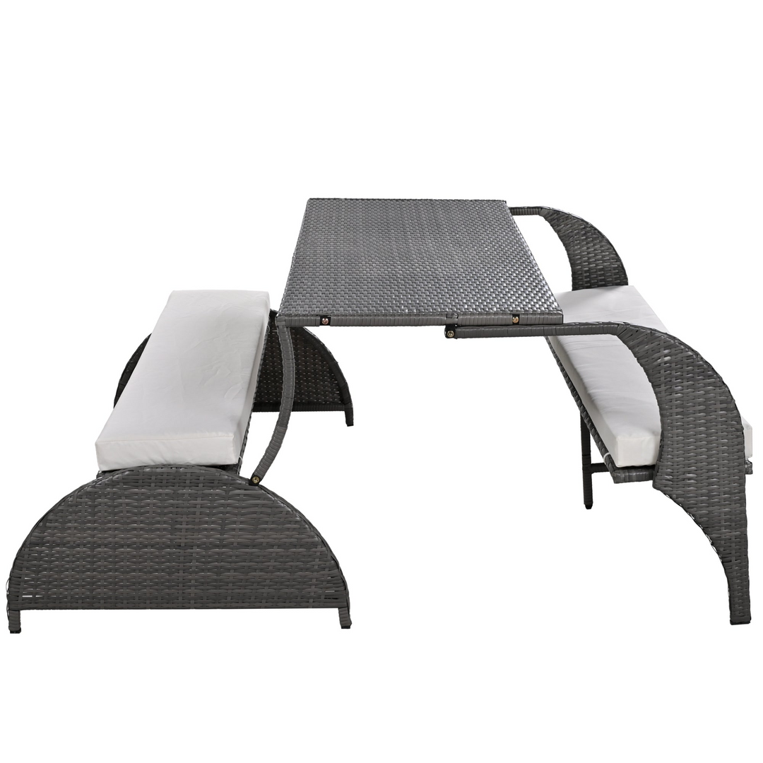 Buy farmhouse furniture Versatile Outdoor Loveseat Convertible to Four Seats &amp; Table - Ideal for Gardens, Lawns, and Patios - Modern Cottage Farmhouse Furniture