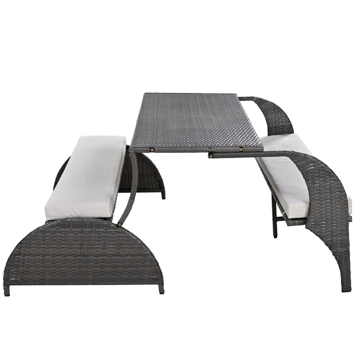 Buy farmhouse furniture Versatile Outdoor Loveseat Convertible to Four Seats &amp; Table - Ideal for Gardens, Lawns, and Patios - Modern Cottage Farmhouse Furniture