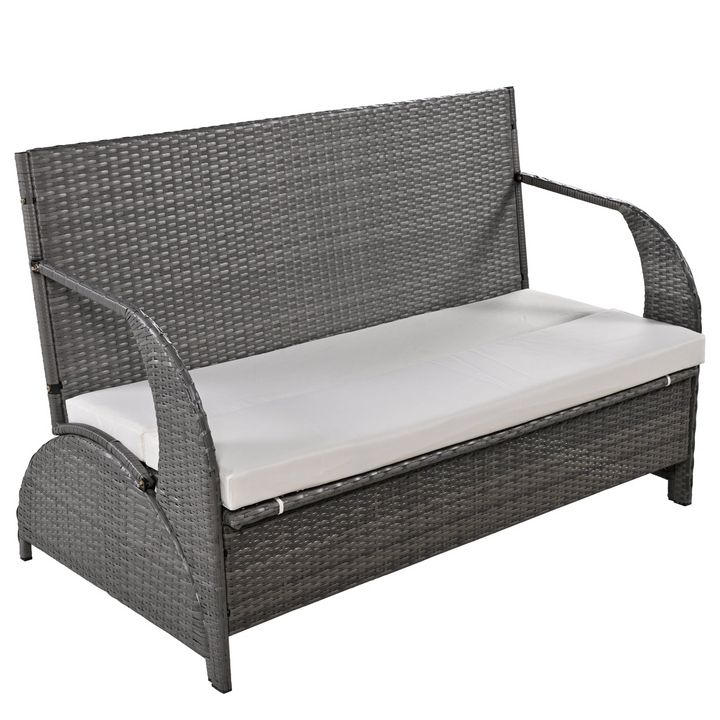 Buy farmhouse furniture Versatile Outdoor Loveseat Convertible to Four Seats &amp; Table - Ideal for Gardens, Lawns, and Patios - Modern Cottage Farmhouse Furniture