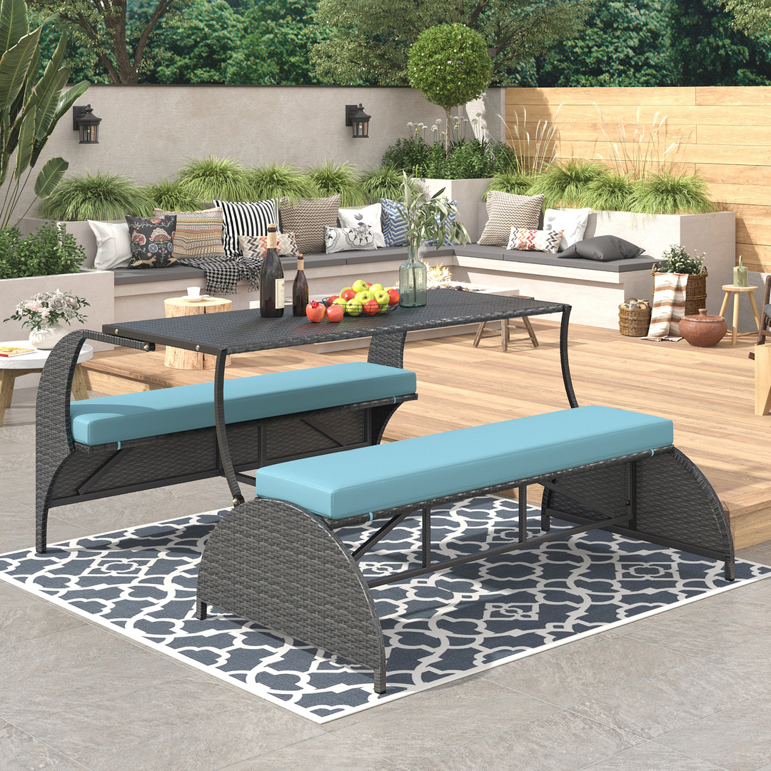 Buy farmhouse furniture Versatile Outdoor Loveseat Convertible to Four Seats &amp; Table - Ideal for Gardens, Lawns, and Patios - Modern Cottage Farmhouse Furniture