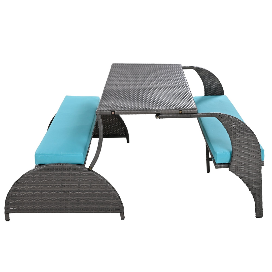 Buy farmhouse furniture Versatile Outdoor Loveseat Convertible to Four Seats &amp; Table - Ideal for Gardens, Lawns, and Patios - Modern Cottage Farmhouse Furniture