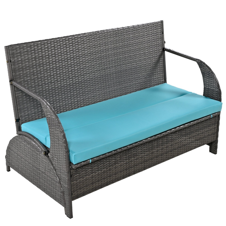 Buy farmhouse furniture Versatile Outdoor Loveseat Convertible to Four Seats &amp; Table - Ideal for Gardens, Lawns, and Patios - Modern Cottage Farmhouse Furniture