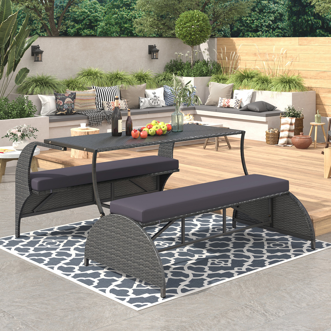 Buy farmhouse furniture Versatile Outdoor Loveseat Convertible to Four Seats &amp; Table - Ideal for Gardens, Lawns, and Patios - Modern Cottage Farmhouse Furniture