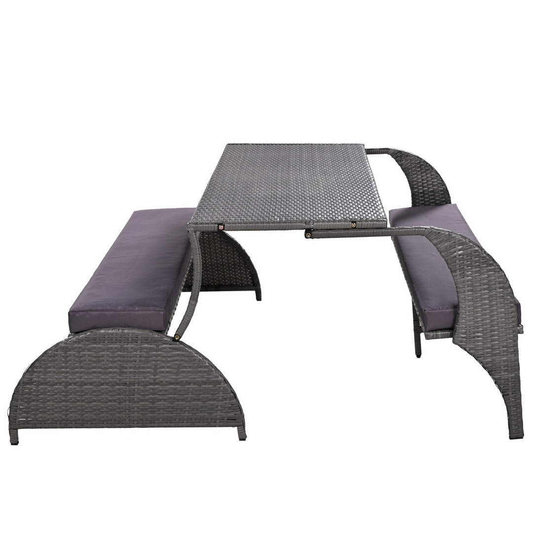 Buy farmhouse furniture Versatile Outdoor Loveseat Convertible to Four Seats &amp; Table - Ideal for Gardens, Lawns, and Patios - Modern Cottage Farmhouse Furniture