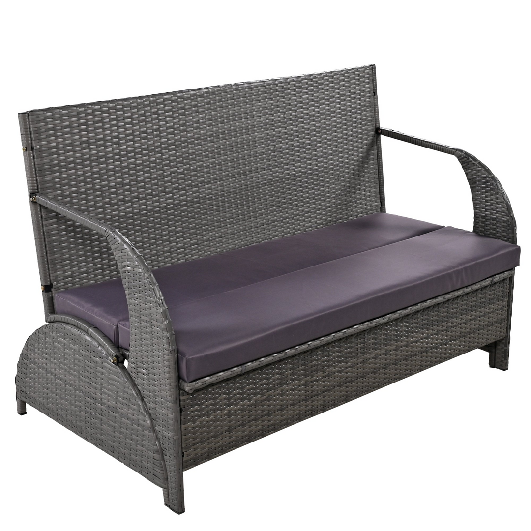 Buy farmhouse furniture Versatile Outdoor Loveseat Convertible to Four Seats &amp; Table - Ideal for Gardens, Lawns, and Patios - Modern Cottage Farmhouse Furniture