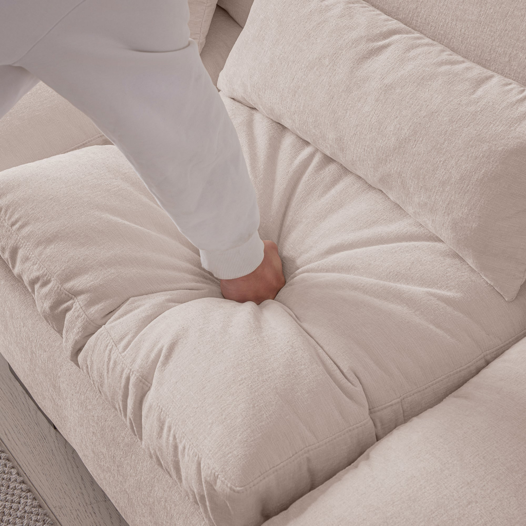 Buy farmhouse furniture Modern Modular L-Shaped Chenille Sofa Couch with Reversible Ottoman and Storage - Modern Cottage Farmhouse Furniture