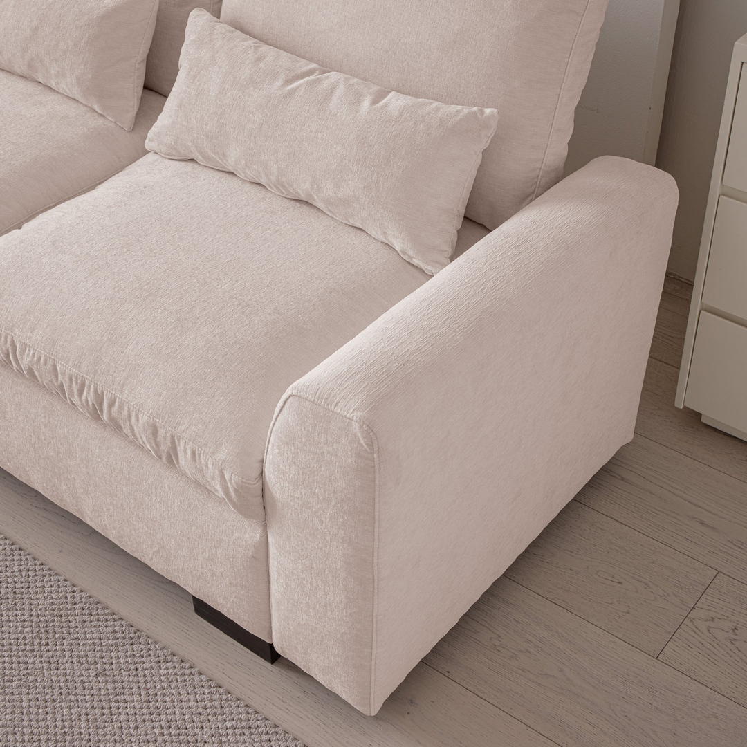 Buy farmhouse furniture Modern Modular L-Shaped Chenille Sofa Couch with Reversible Ottoman and Storage - Modern Cottage Farmhouse Furniture