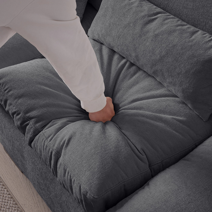 Buy farmhouse furniture Modern Modular L-Shaped Chenille Sofa Couch with Reversible Ottoman and Storage - Modern Cottage Farmhouse Furniture