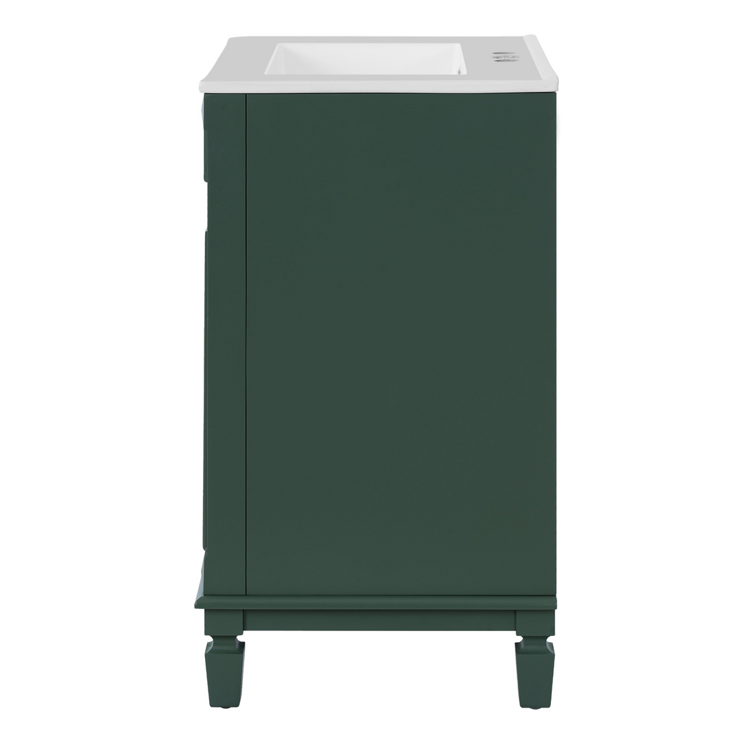 Buy farmhouse furniture Modern Bathroom Vanity with Integrated Sink, Soft-Closing Storage Cabinet - Durable Wood &amp; MDF - Easy-to-Clean Ceramic Basin - Adjustable Shelf - 24" - Modern Cottage Farmhouse Furniture