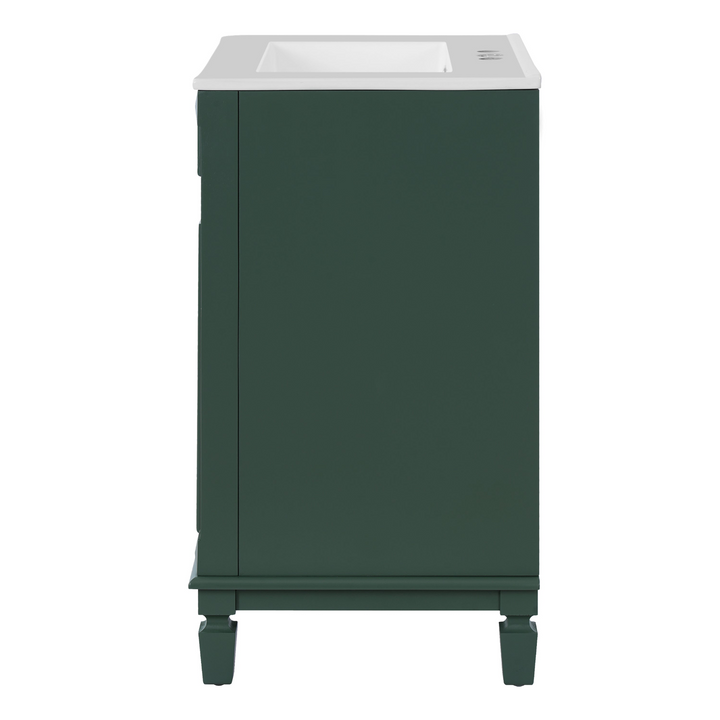 Buy farmhouse furniture Modern Bathroom Vanity with Integrated Sink, Soft-Closing Storage Cabinet - Durable Wood &amp; MDF - Easy-to-Clean Ceramic Basin - Adjustable Shelf - 24" - Modern Cottage Farmhouse Furniture