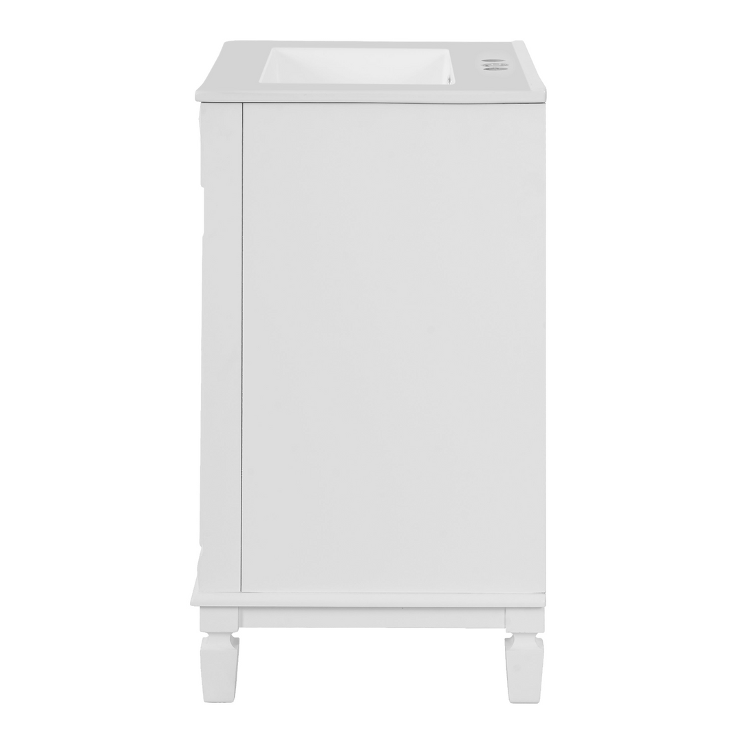 Buy farmhouse furniture Modern Bathroom Vanity with Integrated Sink, Soft-Closing Storage Cabinet - Durable Wood &amp; MDF - Easy-to-Clean Ceramic Basin - Adjustable Shelf - 24" - Modern Cottage Farmhouse Furniture