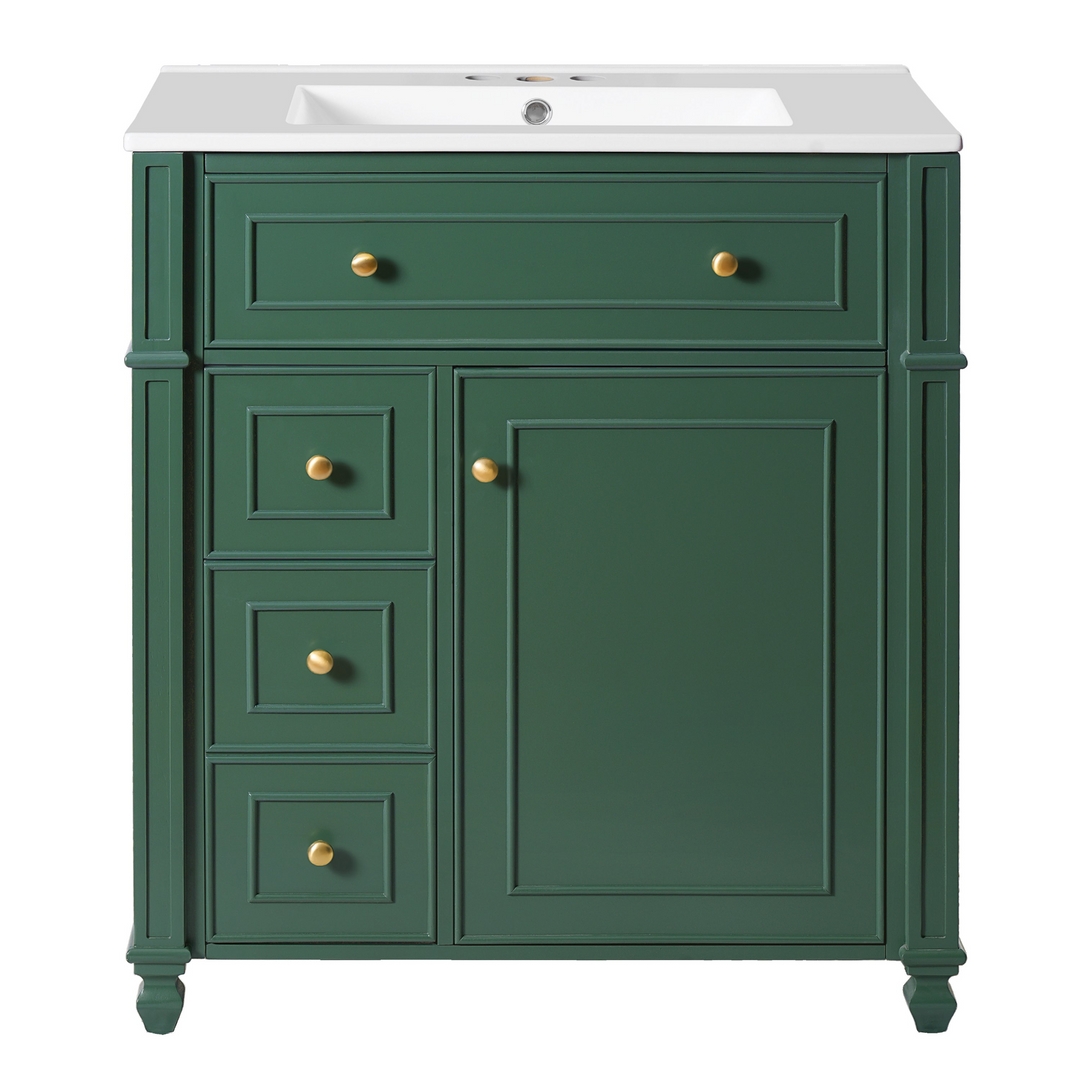 Buy farmhouse furniture Farmhouse Bathroom Vanity | Ceramic Sink Basin, Soft-Close Doors &amp; Storage Cabinet - Modern Cottage Farmhouse Furniture