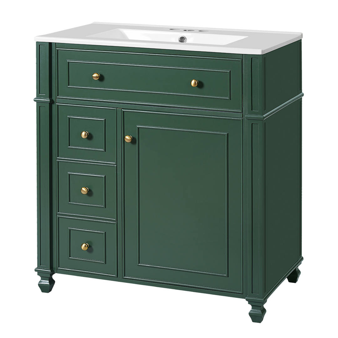Buy farmhouse furniture Farmhouse Bathroom Vanity | Ceramic Sink Basin, Soft-Close Doors &amp; Storage Cabinet - Modern Cottage Farmhouse Furniture