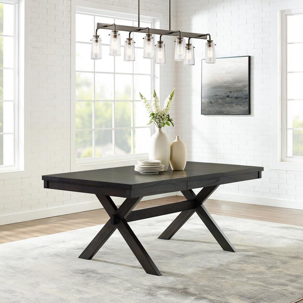 Buy farmhouse furniture Hayden Dining Table - Modern Farmhouse Design with 18" Extension Leaf, Seats Up to 8 People, Sturdy Trestle Base - Modern Cottage Farmhouse Furniture