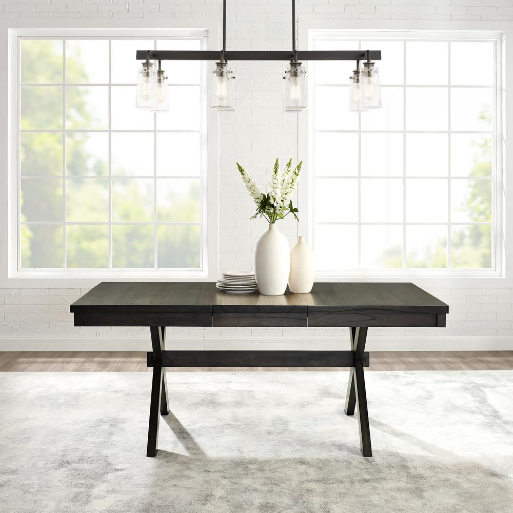 Buy farmhouse furniture Hayden Dining Table - Modern Farmhouse Design with 18" Extension Leaf, Seats Up to 8 People, Sturdy Trestle Base - Modern Cottage Farmhouse Furniture