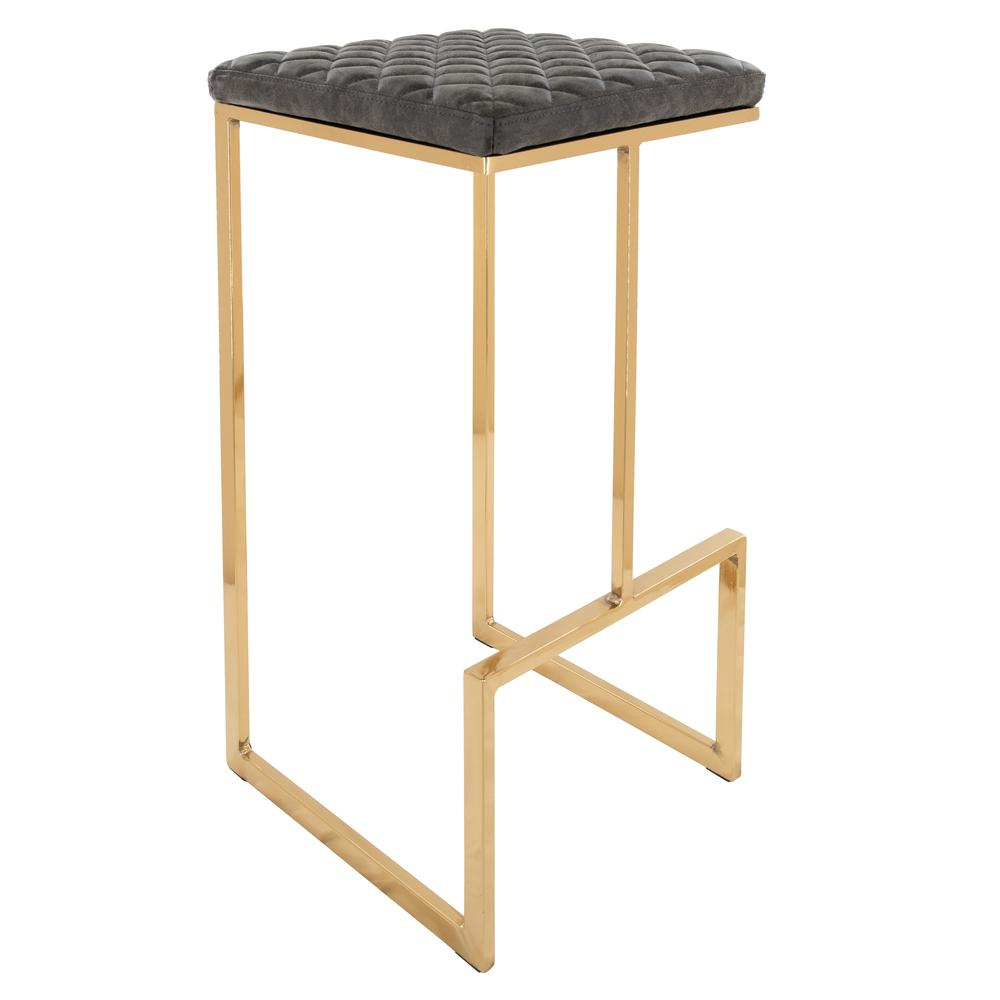 Buy farmhouse furniture The Portofino Black Tuscan Leather & Gold Bar Stools – Set of 2 - Modern Cottage Farmhouse Furniture