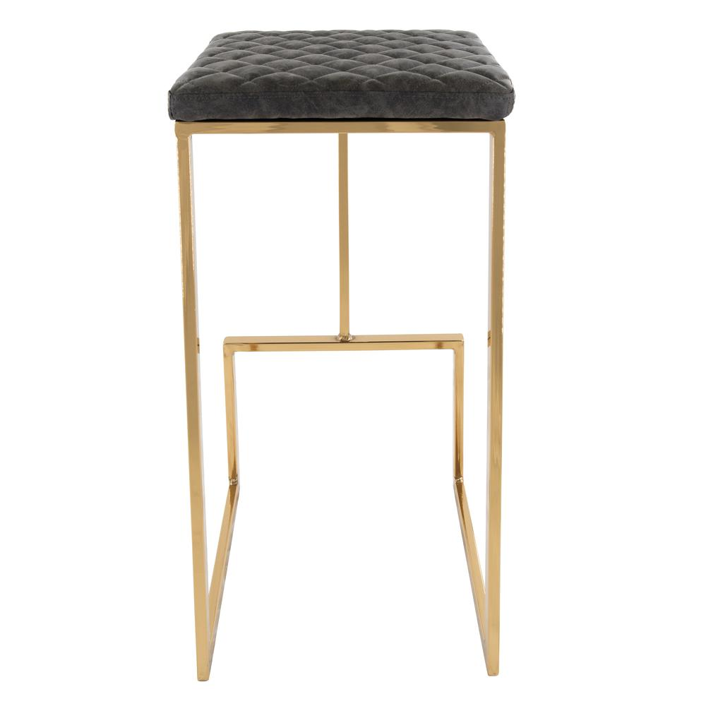 Buy farmhouse furniture The Portofino Black Tuscan Leather &amp; Gold Bar Stools – Set of 2 - Modern Cottage Farmhouse Furniture