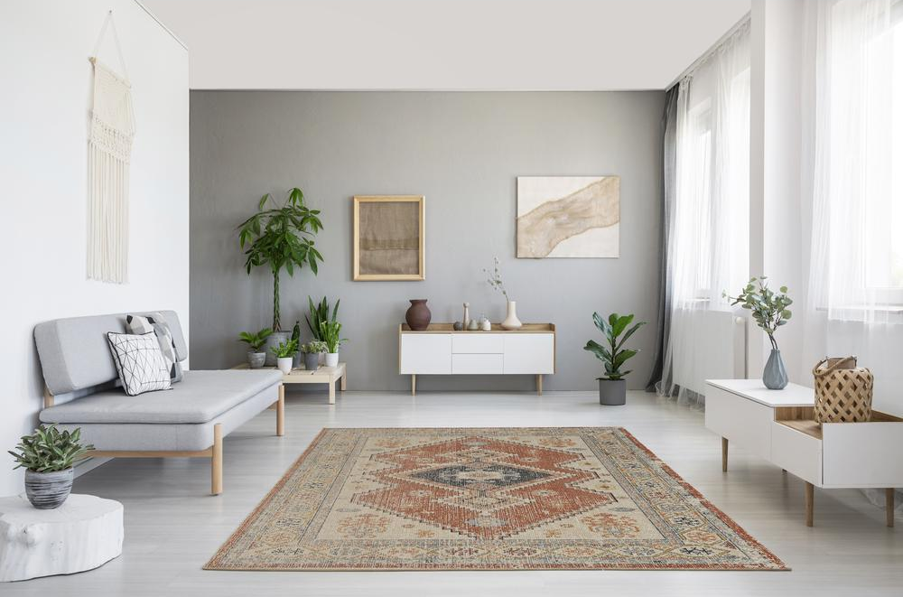 Buy farmhouse furniture Valencia Rust | Large Mediterranean Vintage Distressed Area Rug - Modern Cottage Farmhouse Furniture