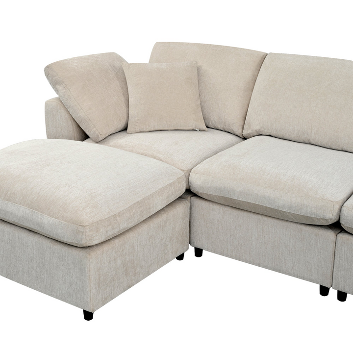 Buy farmhouse furniture Extra Large 7-Seater Modular Sectional Sofa with L-Shape Design - Modern Cottage Farmhouse Furniture