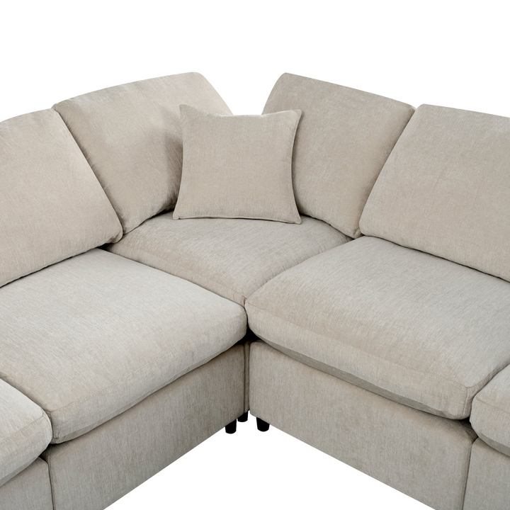 Buy farmhouse furniture Extra Large 7-Seater Modular Sectional Sofa with L-Shape Design - Modern Cottage Farmhouse Furniture