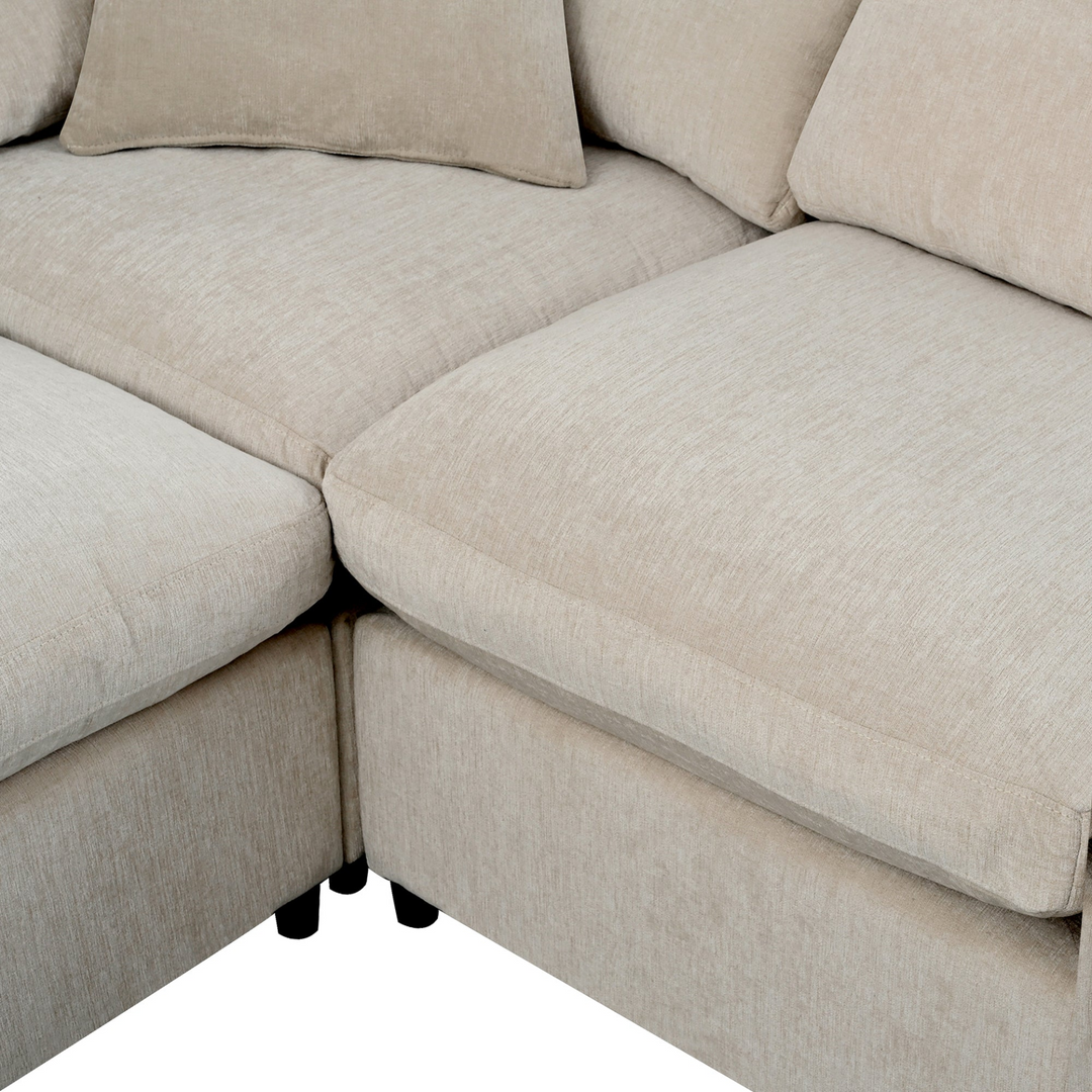 Buy farmhouse furniture Extra Large 7-Seater Modular Sectional Sofa with L-Shape Design - Modern Cottage Farmhouse Furniture