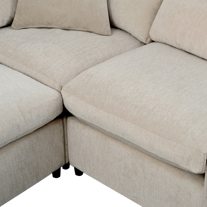 Buy farmhouse furniture Extra Large 7-Seater Modular Sectional Sofa with L-Shape Design - Modern Cottage Farmhouse Furniture