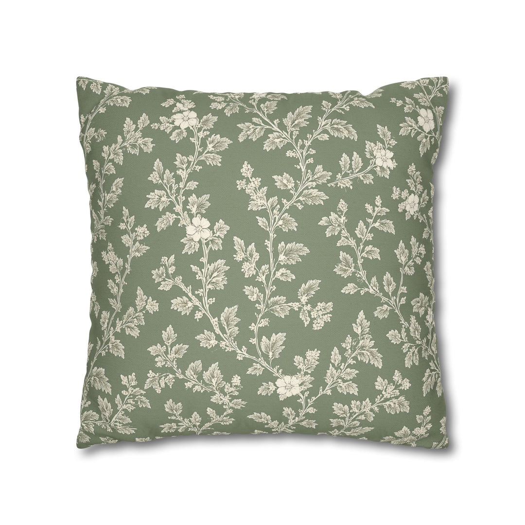 Clover Hill - Cream &amp; Sage Floral Pillowcase By. Artisan Blooms