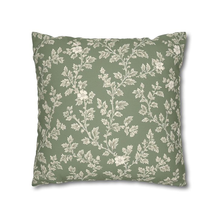 Clover Hill - Cream &amp; Sage Floral Pillowcase By. Artisan Blooms