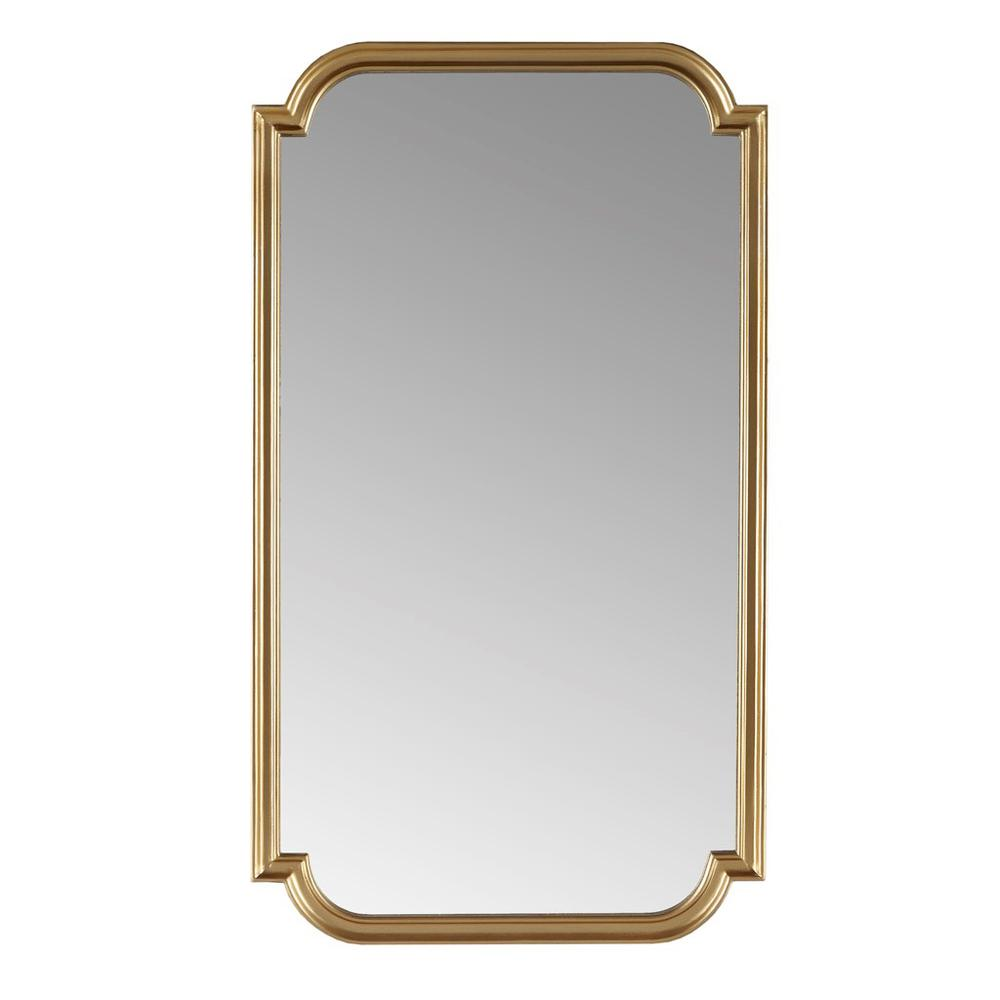 Buy farmhouse furniture Gold Scalloped Wood Wall Mirror - Modern Cottage Farmhouse Furniture
