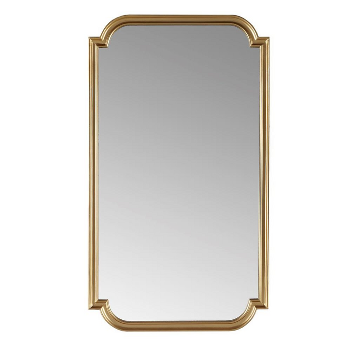 Buy farmhouse furniture Gold Scalloped Wood Wall Mirror - Modern Cottage Farmhouse Furniture