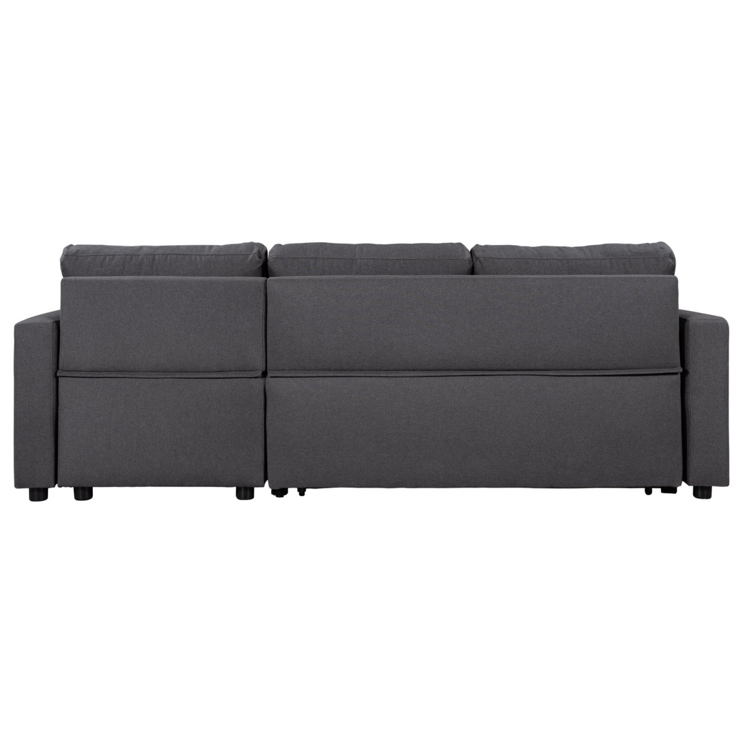 Buy farmhouse furniture Le Céleste | Upholstery Sleeper Sectional Sofa Grey with Storage Space, 2 Tossing Cushions - Modern Cottage Farmhouse Furniture