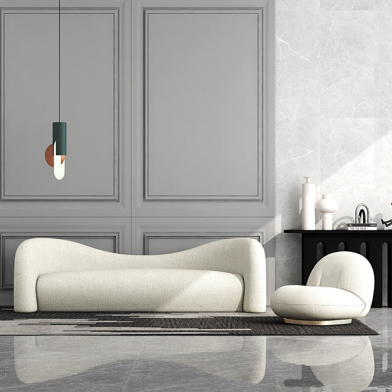 Buy farmhouse furniture Cielo | Large Modern European Style Mediterranean Lamb Wool Luxury Sofa - Modern Cottage Farmhouse Furniture