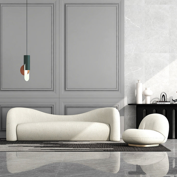 Buy farmhouse furniture Cielo | Large Modern European Style Mediterranean Lamb Wool Luxury Sofa - Modern Cottage Farmhouse Furniture