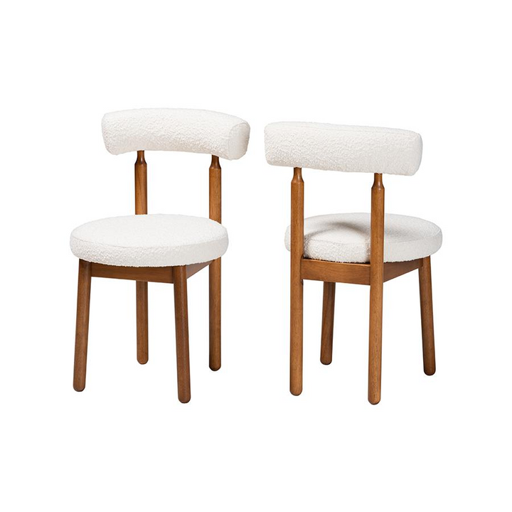Buy farmhouse furniture Walnut Brown Finished Wood 2-Piece Dining Chair Set - Modern Cottage Farmhouse Furniture