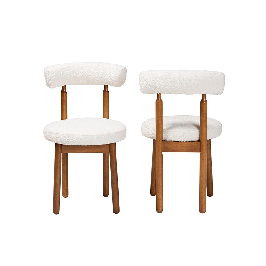 Buy farmhouse furniture Walnut Brown Finished Wood 2-Piece Dining Chair Set - Modern Cottage Farmhouse Furniture