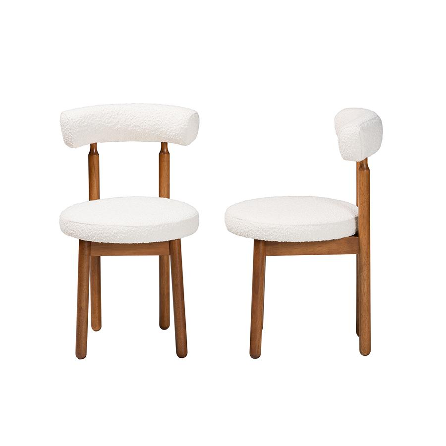 Buy farmhouse furniture Walnut Brown Finished Wood 2-Piece Dining Chair Set - Modern Cottage Farmhouse Furniture