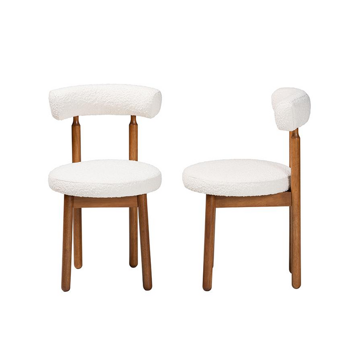 Buy farmhouse furniture Walnut Brown Finished Wood 2-Piece Dining Chair Set - Modern Cottage Farmhouse Furniture