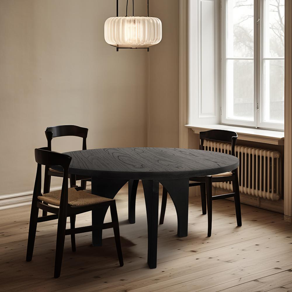 Buy farmhouse furniture Elegant Round Dining Table - Chapel Hill Grayson Collection, Solid Wood, Seats 4, Black Finish - Modern Cottage Farmhouse Furniture