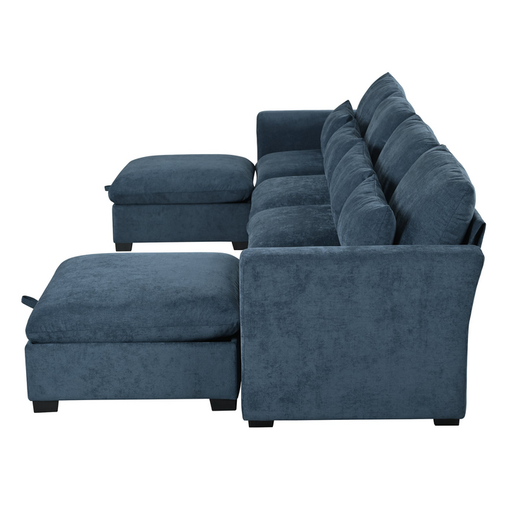 Buy farmhouse furniture Bluebell Cottage • Blue U-shaped American Farmhouse Style Sofa Couch Sectional Daybed - Modern Cottage Farmhouse Furniture