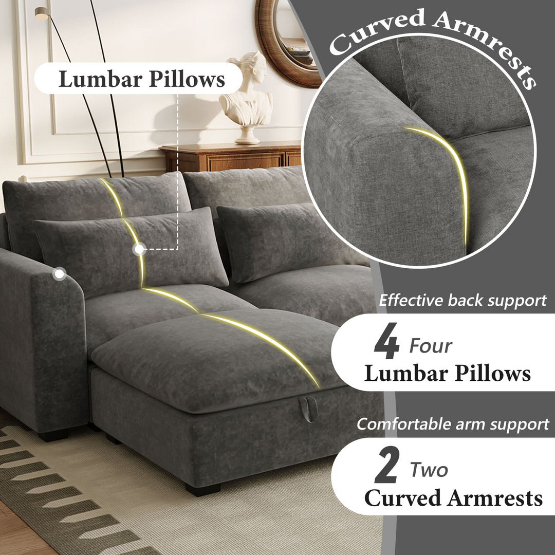 Buy farmhouse furniture Bluebell Cottage • Blue U-shaped American Farmhouse Style Sofa Couch Sectional Daybed - Modern Cottage Farmhouse Furniture