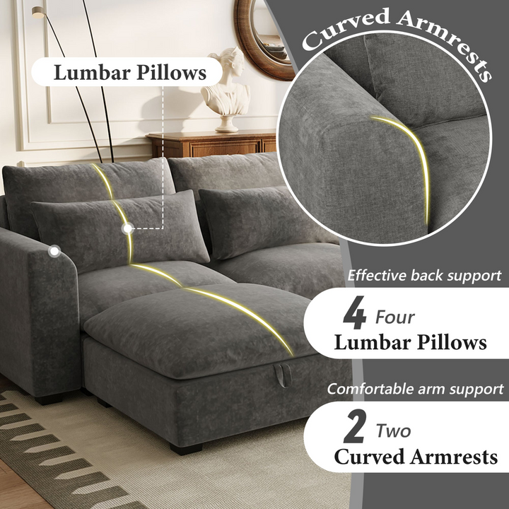 Buy farmhouse furniture Bluebell Cottage • Blue U-shaped American Farmhouse Style Sofa Couch Sectional Daybed - Modern Cottage Farmhouse Furniture