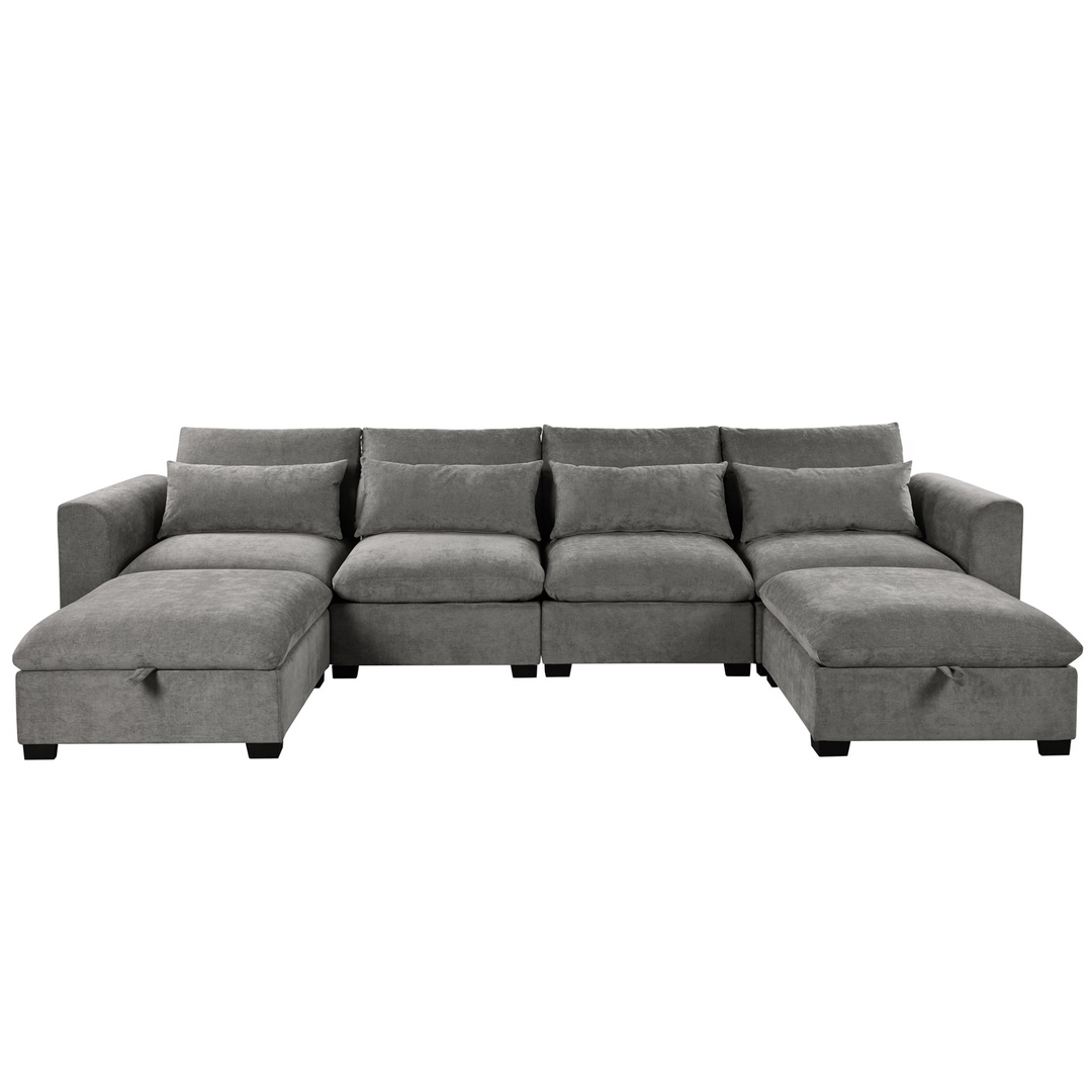 Buy farmhouse furniture Bluebell Cottage • Blue U-shaped American Farmhouse Style Sofa Couch Sectional Daybed - Modern Cottage Farmhouse Furniture