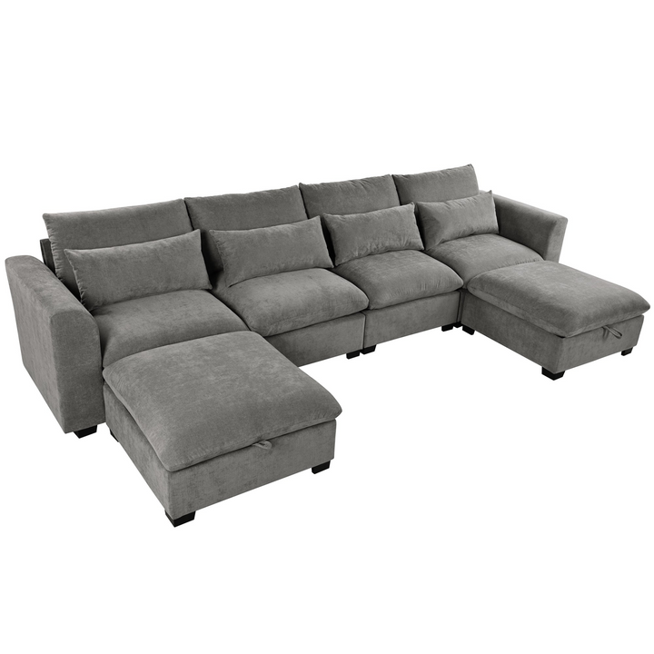 Buy farmhouse furniture Bluebell Cottage • Blue U-shaped American Farmhouse Style Sofa Couch Sectional Daybed - Modern Cottage Farmhouse Furniture